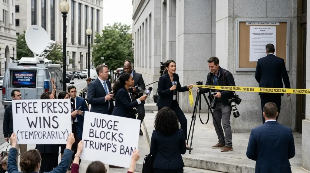 Blocks Trump's Press Ban