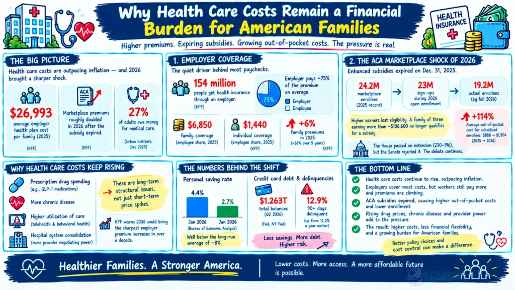 A stressed parent looking at a health insurance coverage letter, explaining the reality of health care costs for American families.