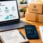 A creative freelancer taking photos of handmade products, showcasing realistic side hustles for extra cash.