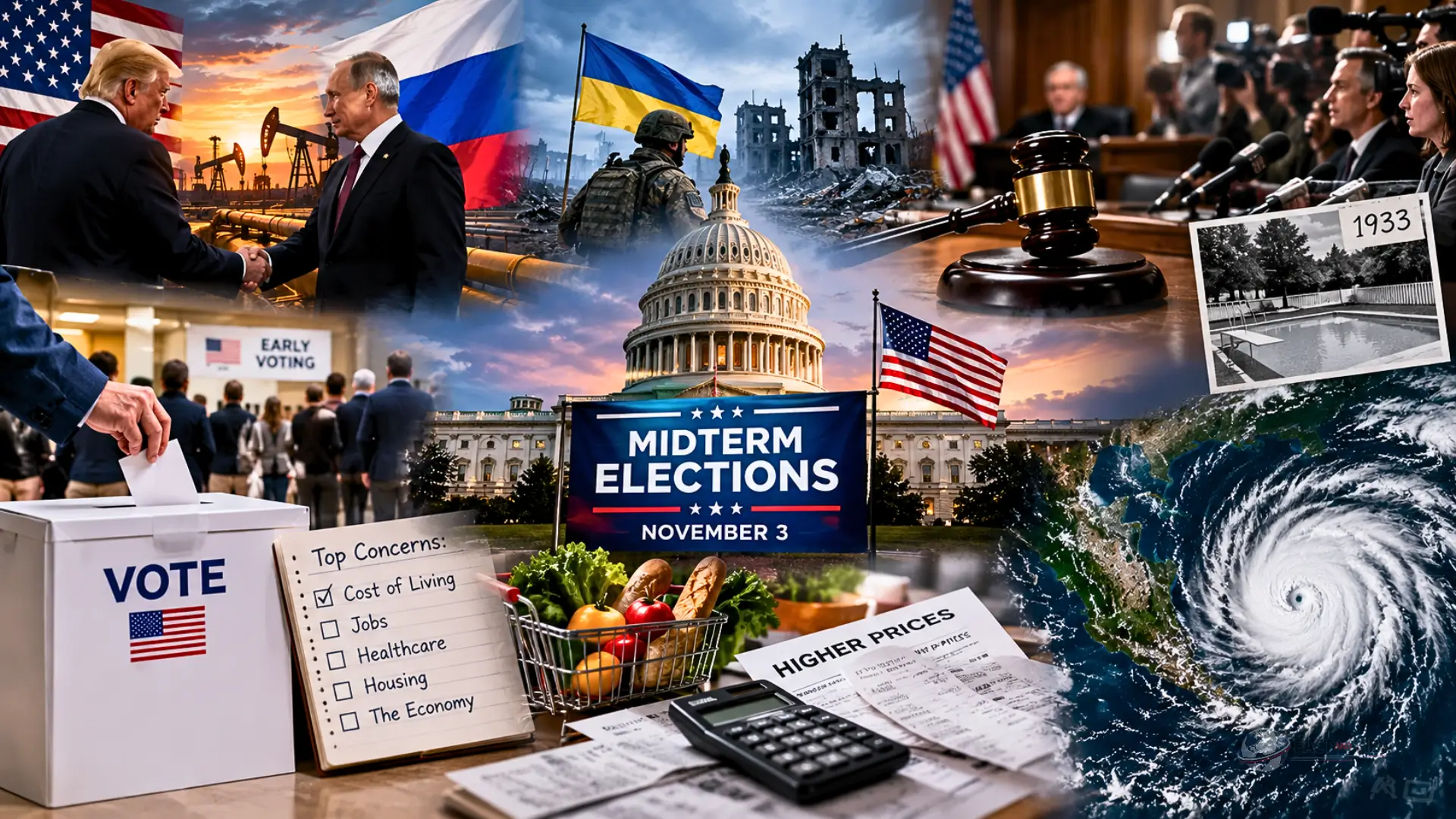 The US Capitol building next to early voting ballots, illustrating Washington entering the final stretch before midterms