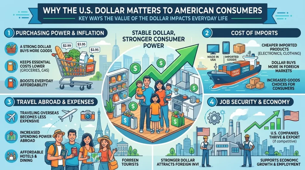 A leather wallet full of U.S. dollar bills showing why the U.S. dollar matters to consumer spending.